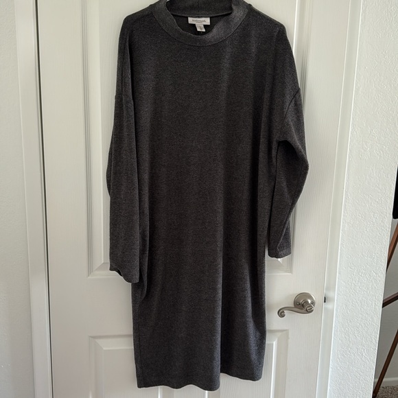 MOTHERHOOD MATERNITY NEW Hacci Gray Mock Neck Long Sleeve Knit Dress sz L - Picture 4 of 5